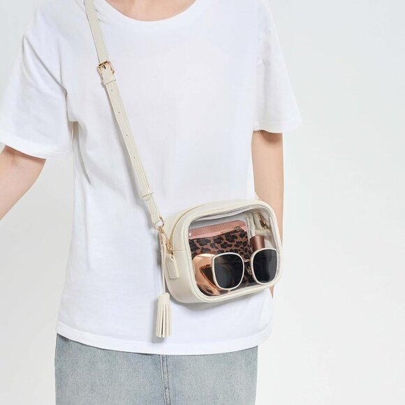 Stadium Approved PVC Crossbody Purse - Small Clear Bag with Adjustable Shoulder - Picture 5 of 6